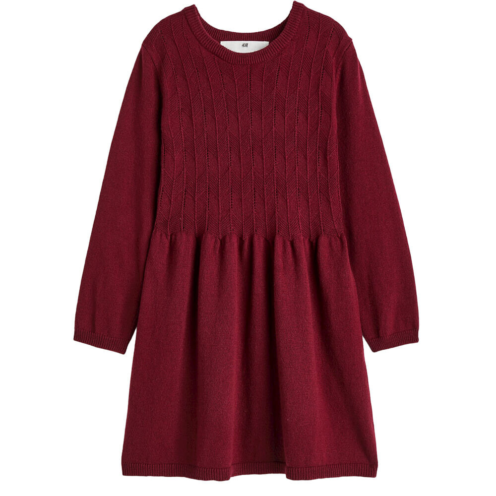 

Платье H&M Textured-knit, бордовый