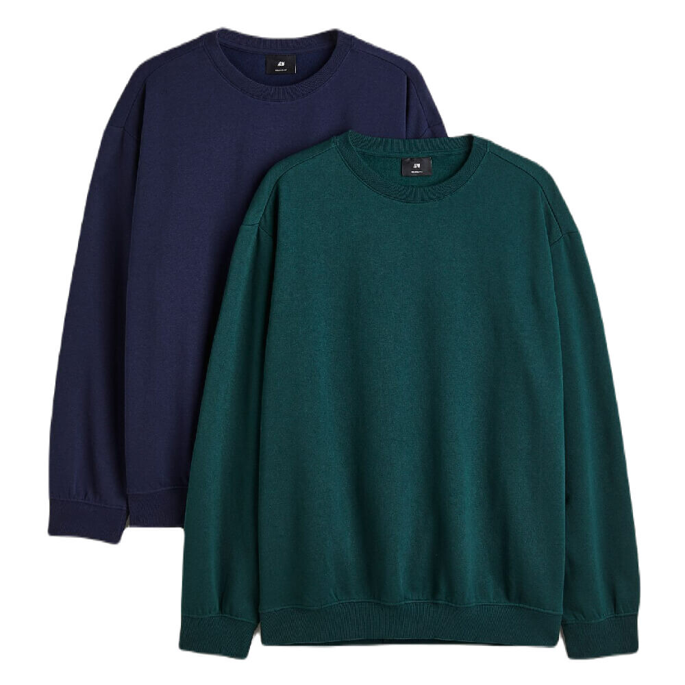 

Комплект толстовок H&M Relaxed Fit 2-pak, 2 предмета, темно-синий/темно-зеленый