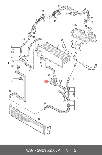 Помпа, водяной насос VW AD VAG 5G0965567A насос водяной 03l121011p vag