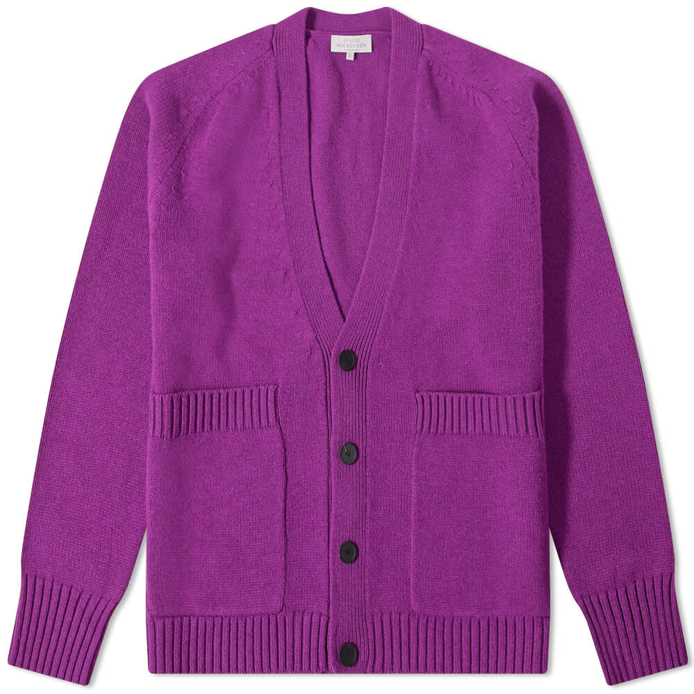 

Джемпер Studio Nicholson Sen Lambswool Knit Cardigan, Фиолетовый