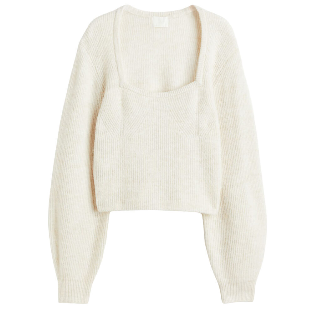 

Джемпер H&M Everyday Fashion Rib-knit, кремовый, Бежевый