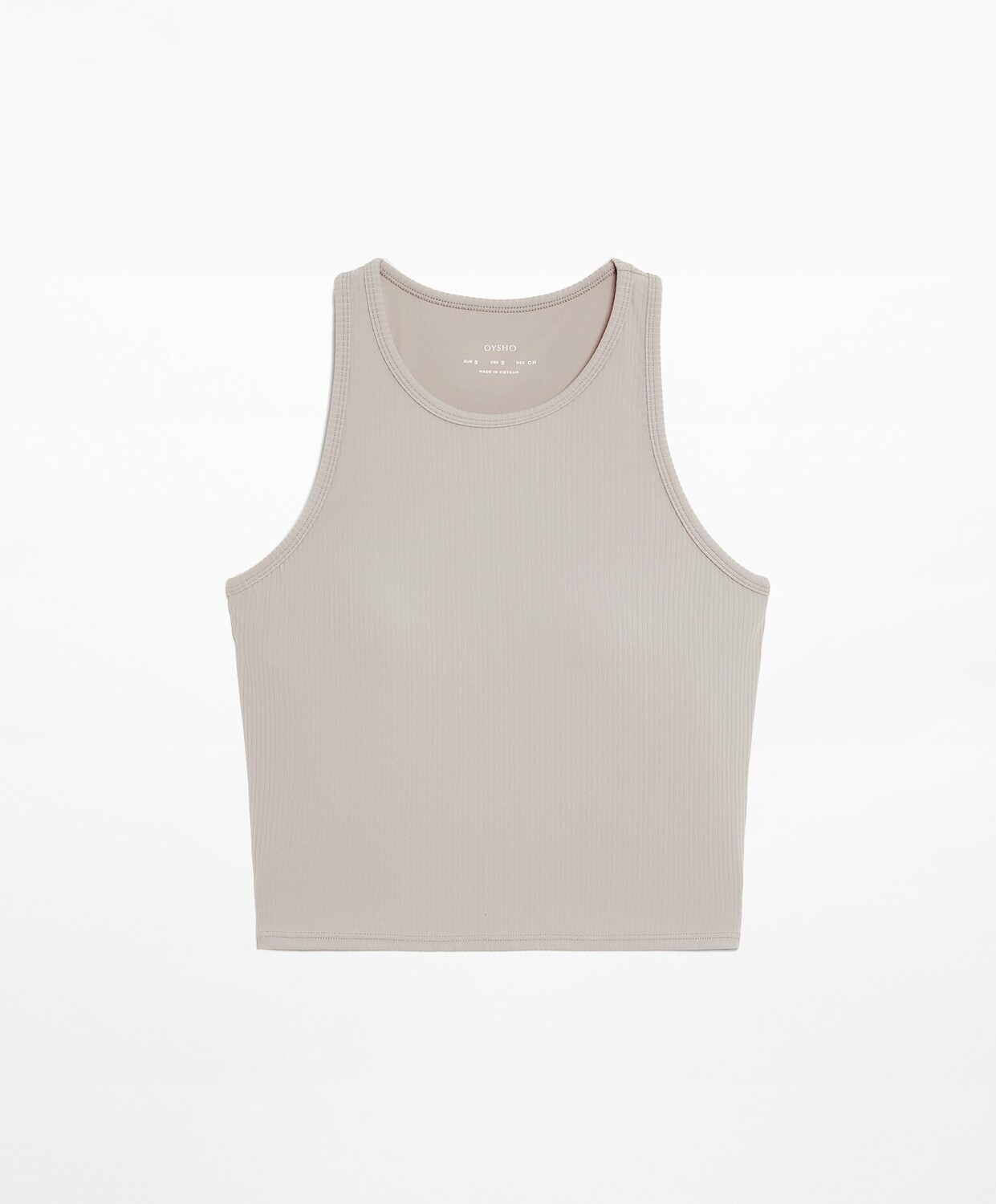 Топ Oysho Rib Comfortlux Tank, серый