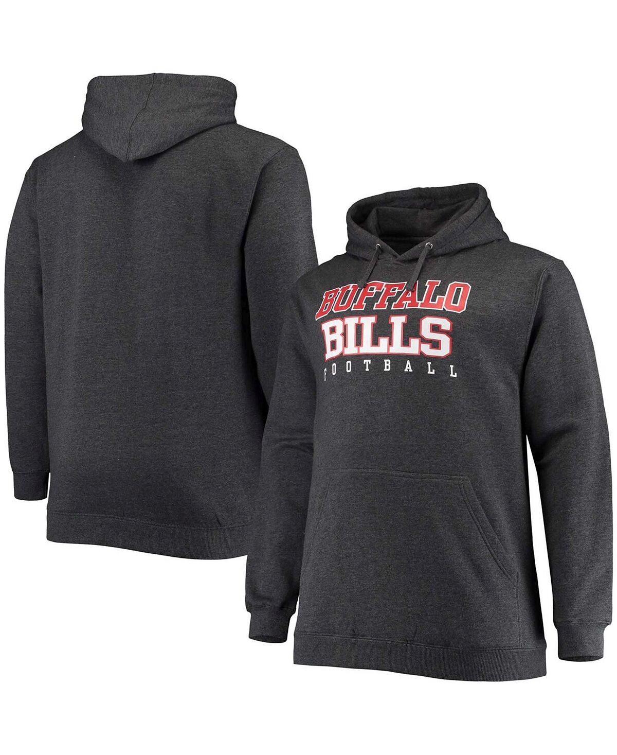 

Мужская толстовка с капюшоном из меланжевого древесного угля buffalo bills big and tall practice pullover Fanatics, мульти