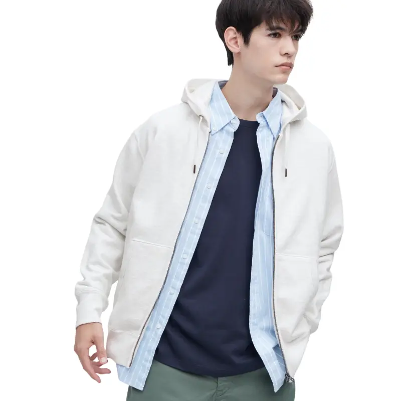 

Толстовка Uniqlo Sweat Zipped Hoodie, светло-серый