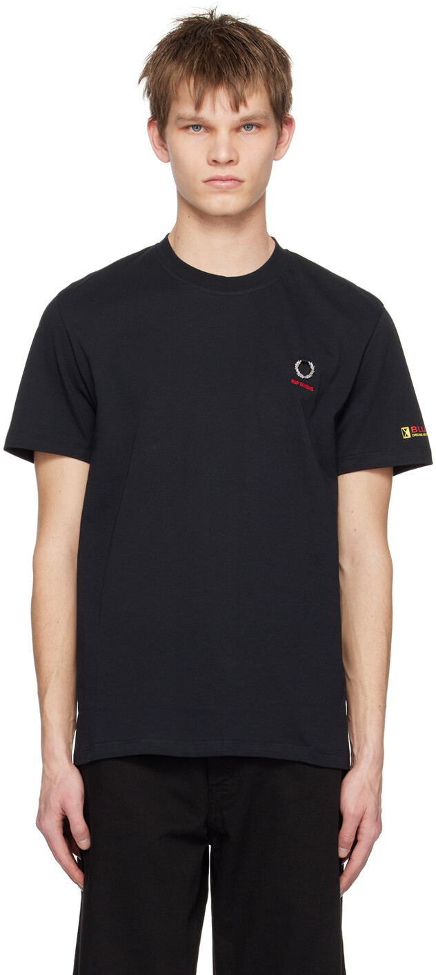 

Черная футболка с вышивкой Raf Simons, Черный