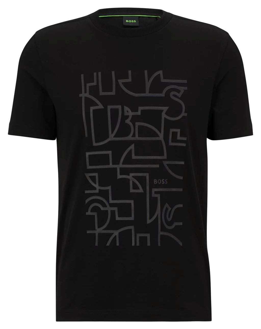цена Футболка Boss Cotton-jersey T-shirt With Seasonal Graphic Print, черный