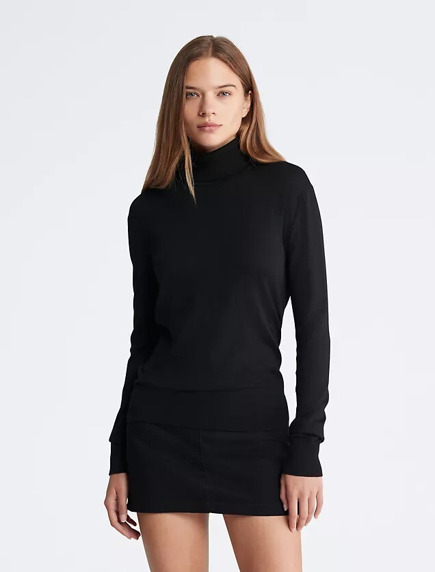 

Свитер Calvin Klein Merino Turtleneck, черный