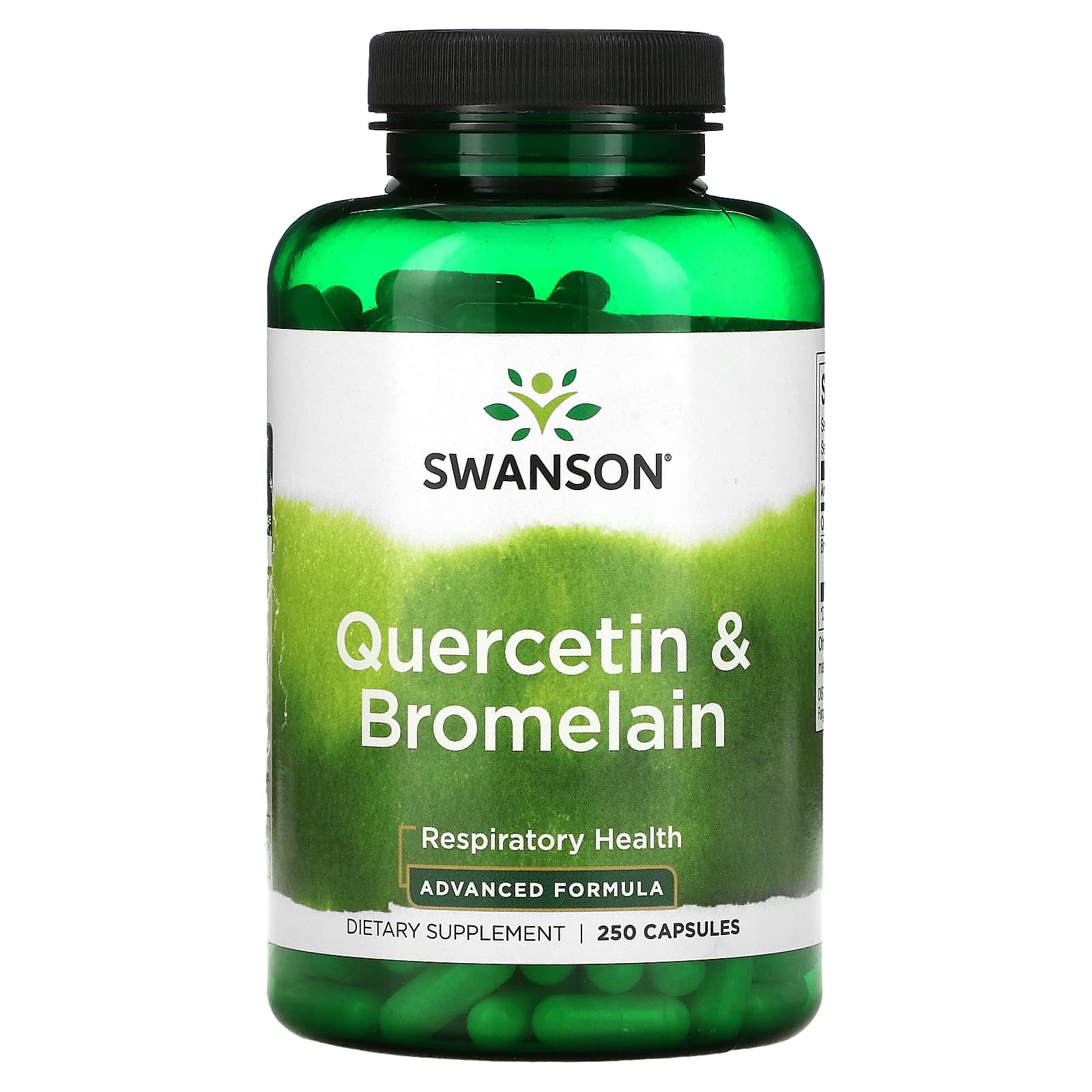 Кверцетин и Бромелаин Swanson для здоровья дыхательной системы, 250 капсул