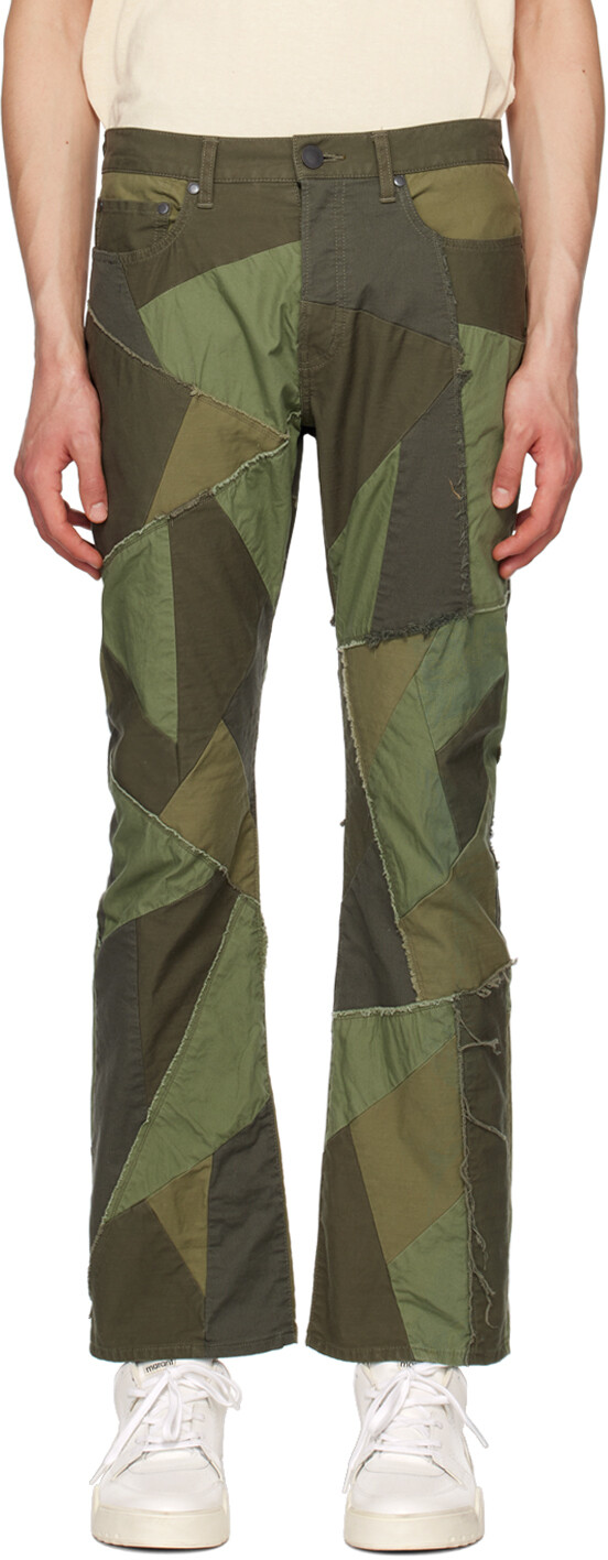 

Брюки цвета хаки в технике пэчворк Caribou Bootcut John Elliott
