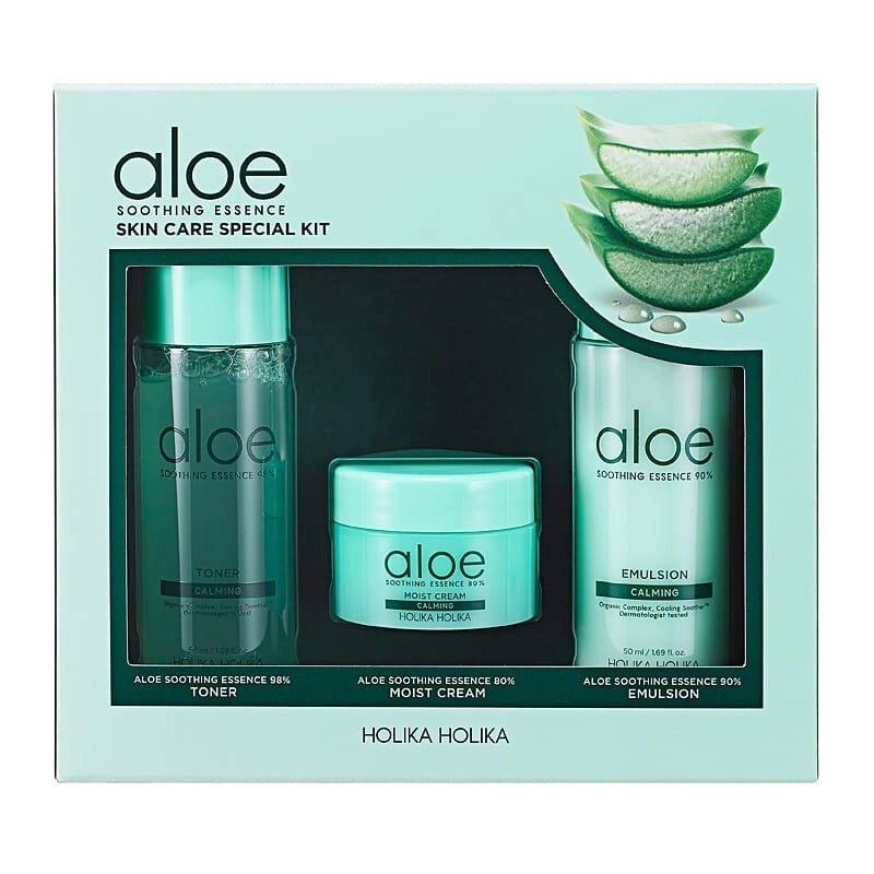 

HOLIKA HOLIKA Aloe Soothing Essence Skin Care Special Kit набор косметических средств по уходу за лицом