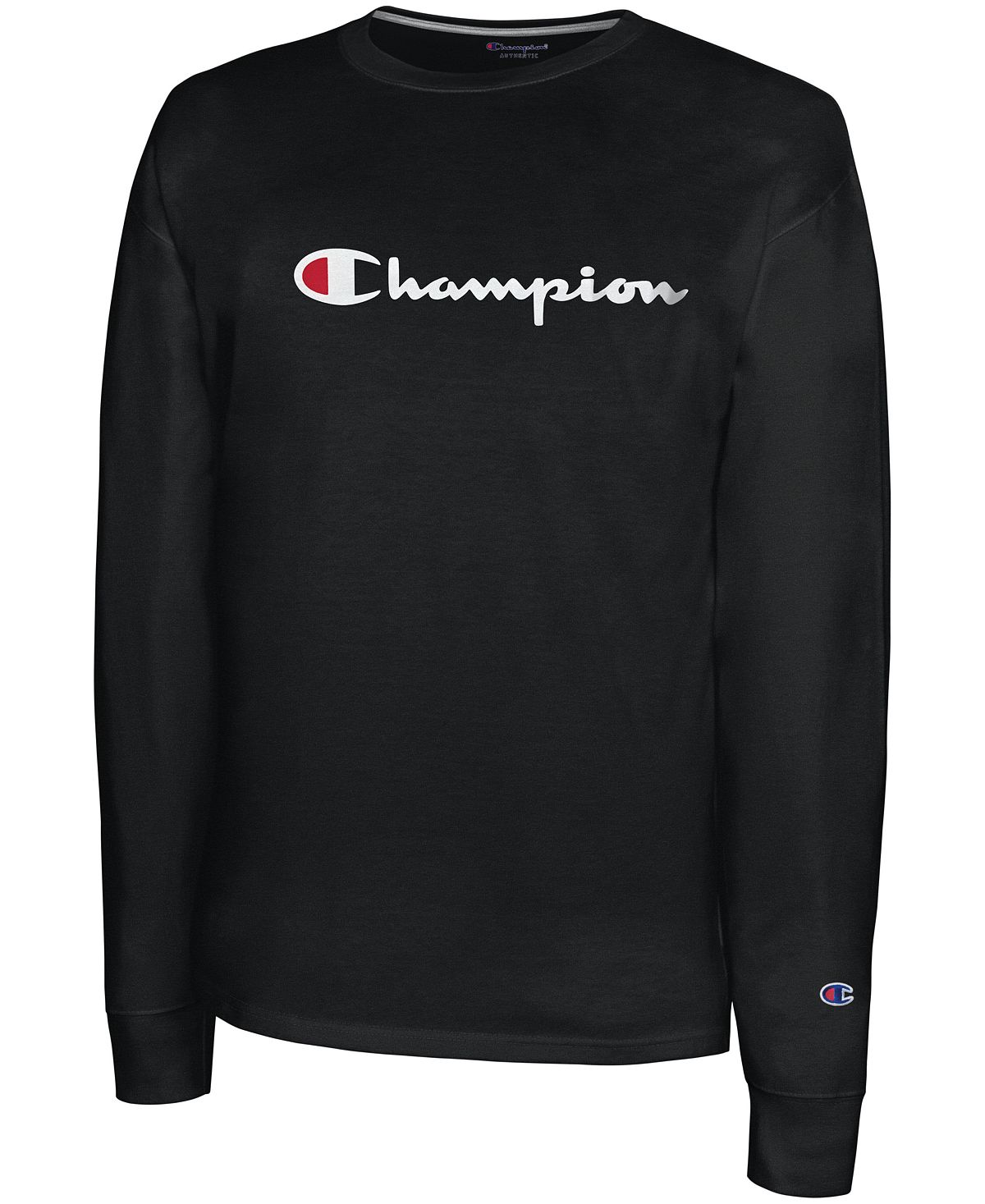 цена Мужская футболка с длинным рукавом и логотипом Champion, черный