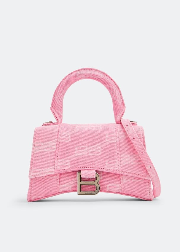 

Сумка BALENCIAGA Hourglass XS top handle bag, розовый