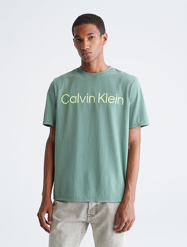 

Футболка с логотипом Naturals Tea Dye Calvin Klein, зеленый