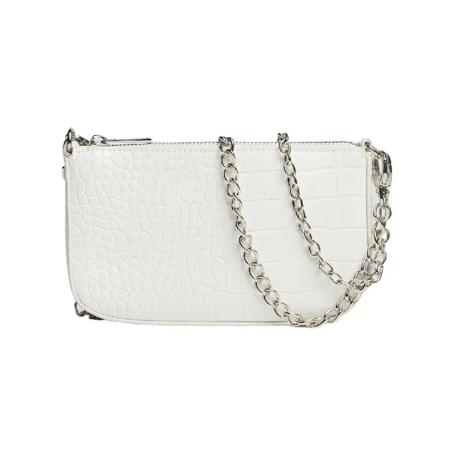 

Сумка Bershka Mock Croc Chain Bag, белый