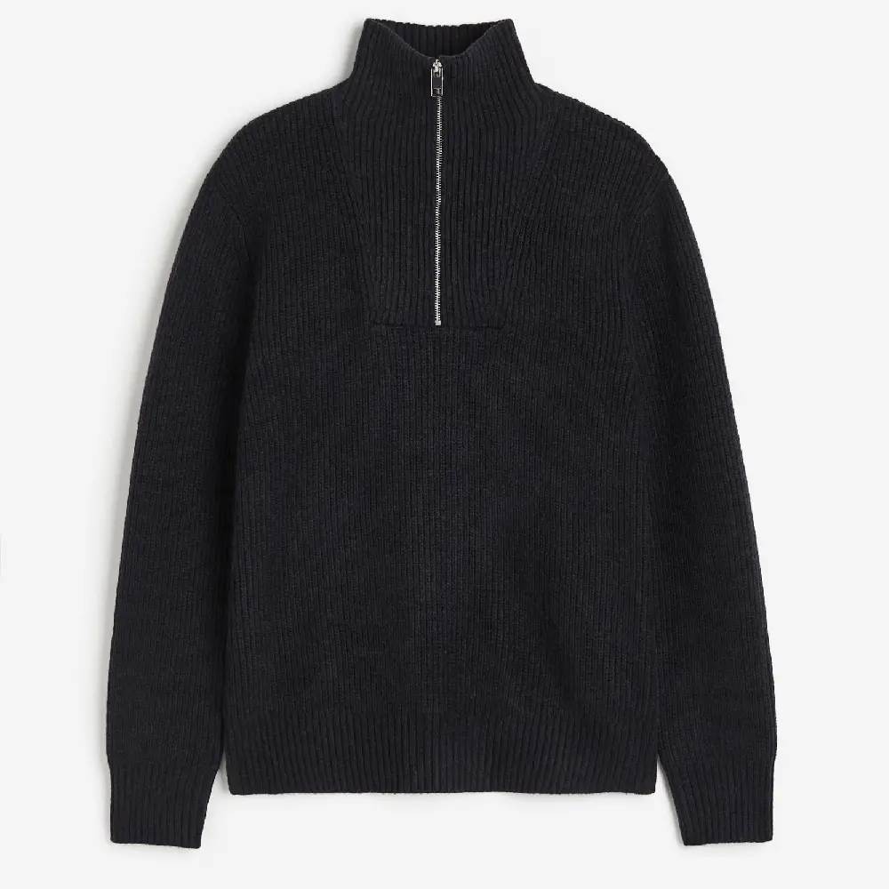 

Свитер H&M Regular Fit Half-zip, темно-синий