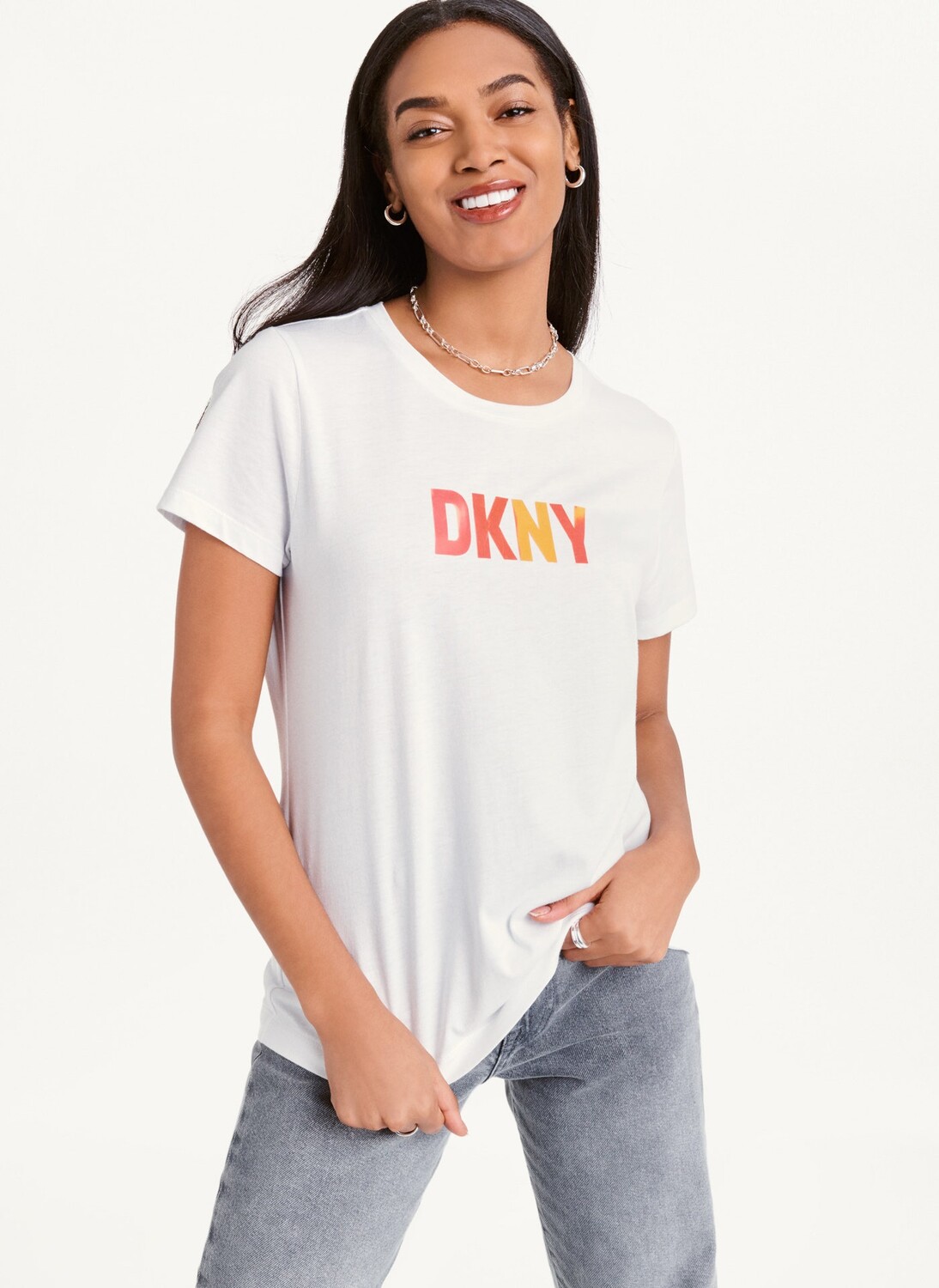 

Футболка со светоотражающим логотипом DKNY
