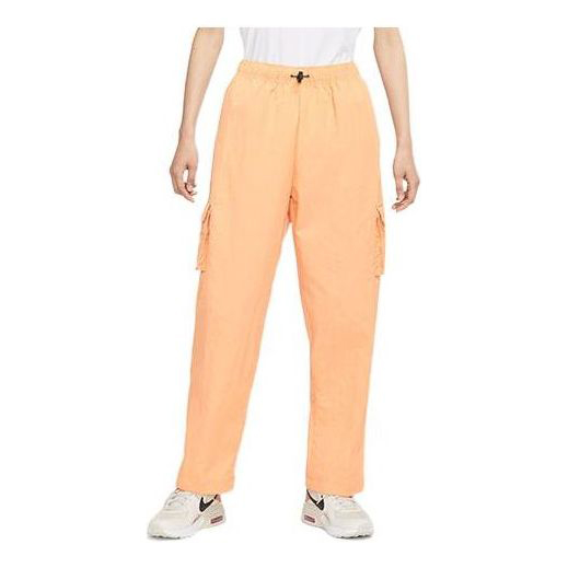 Брюки (WMNS) Nike Sportswear Essential Yellow DO7210-851, желтый cargo washed denim pants women streetwear y2k 2023 autumn fashion high waist straight zip multi pocket jeans trousers