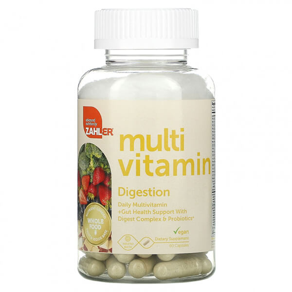 Мультивитамины для поддержки здоровья кишечника Zahler, 60 капсул zahler мультивитамины пища для мозга 60 капсул