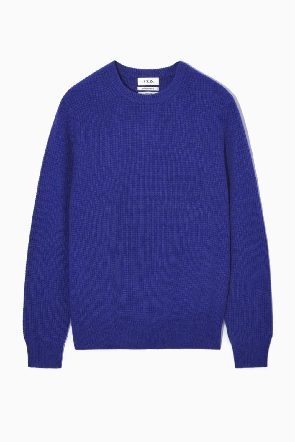 

Джемпер COS Waffle Knit Pure Cashmere, ярко-голубой, Синий