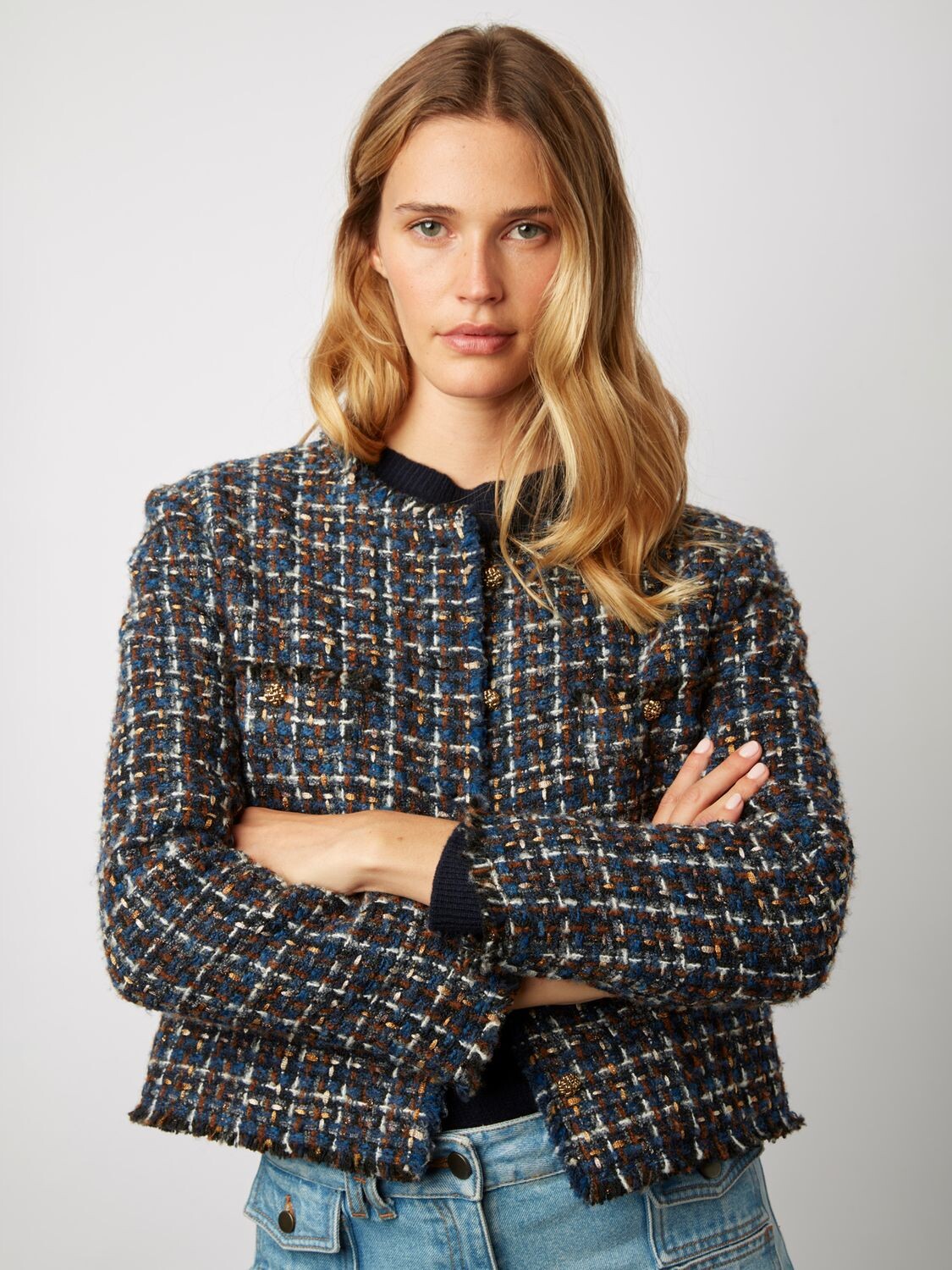 

Gerard Darel Куртка-букле в клетку Nona, индиго