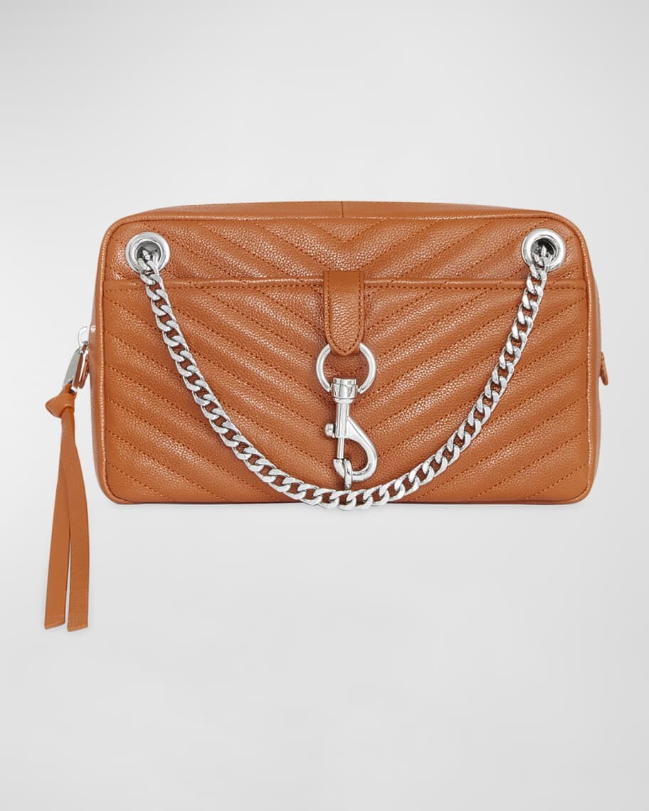

Стеганая сумка через плечо Edie Zip с цепочкой и шевроном Rebecca Minkoff