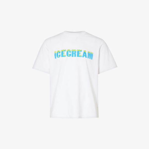 

Футболка из хлопкового джерси с графичным принтом drippy Icecream, белый