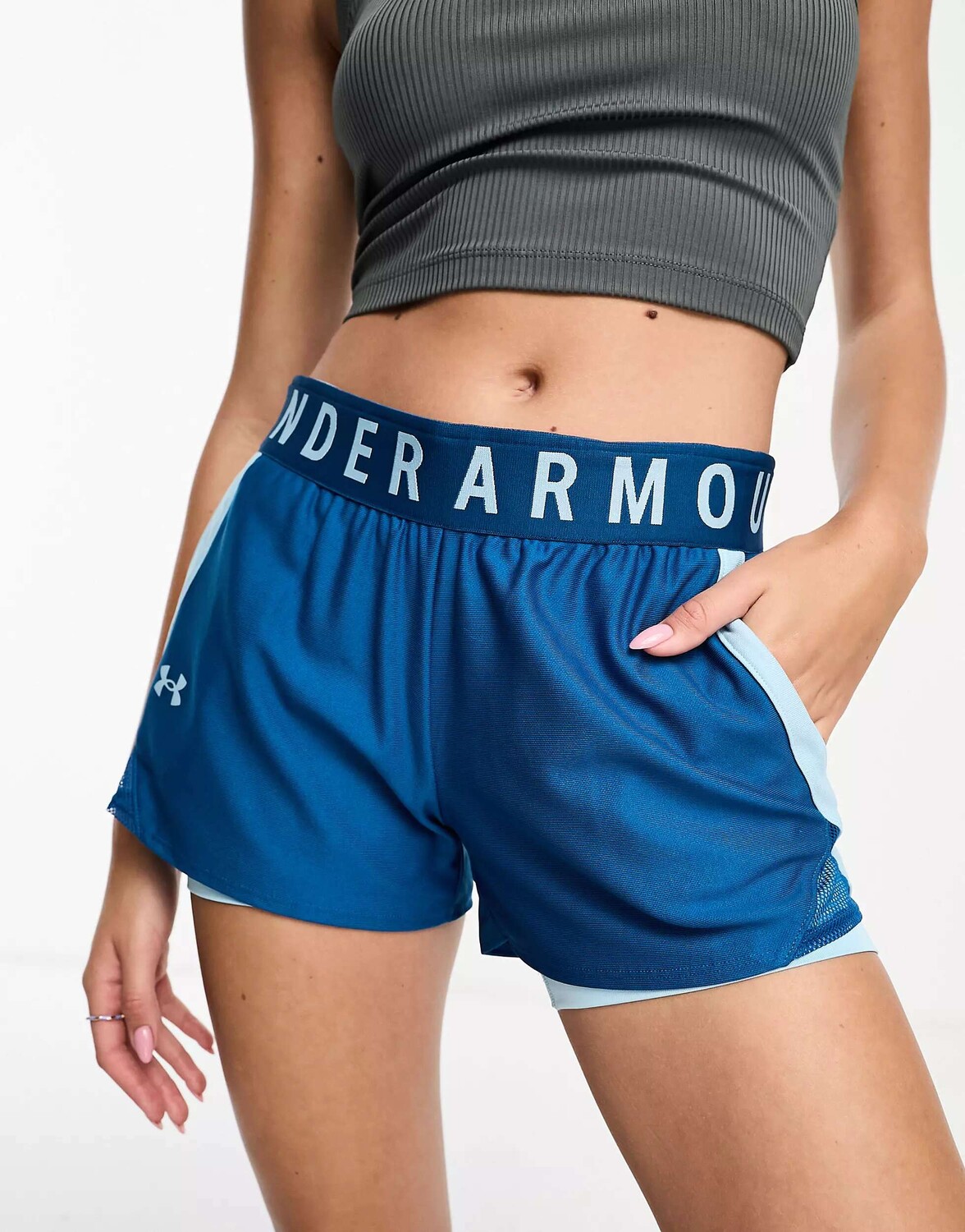 

Синие шорты 2 в 1 Under Armour Play Up
