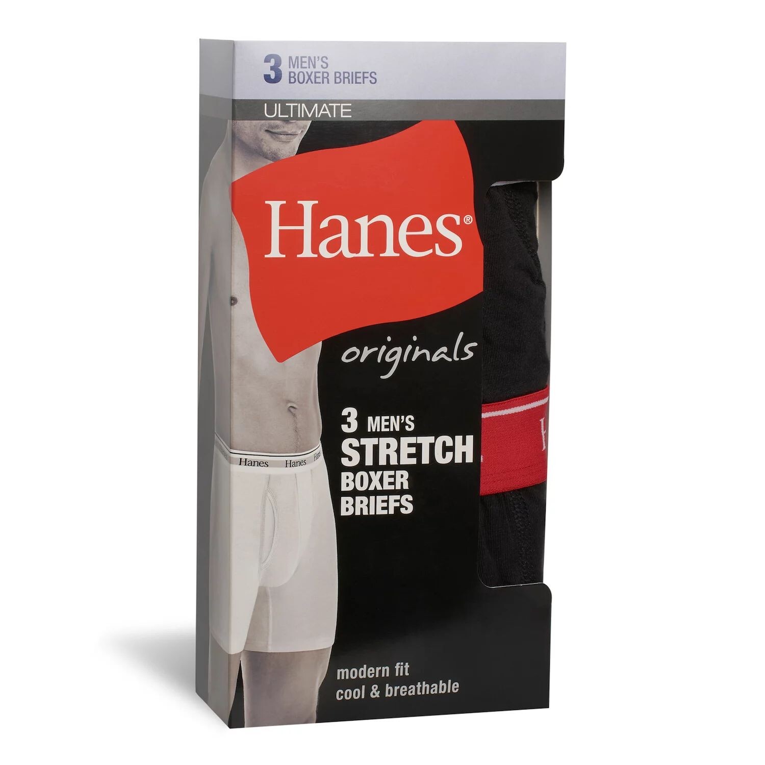 

Мужские трусы-боксеры Hanes Originals Ultimate (3 пары) из влагоотводящего эластичного хлопка