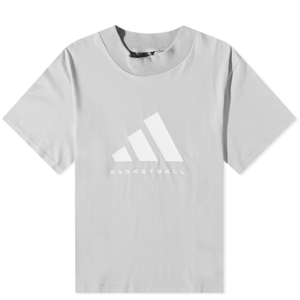 Футболка Adidas Basketball Short Sleeve Logo, серый
