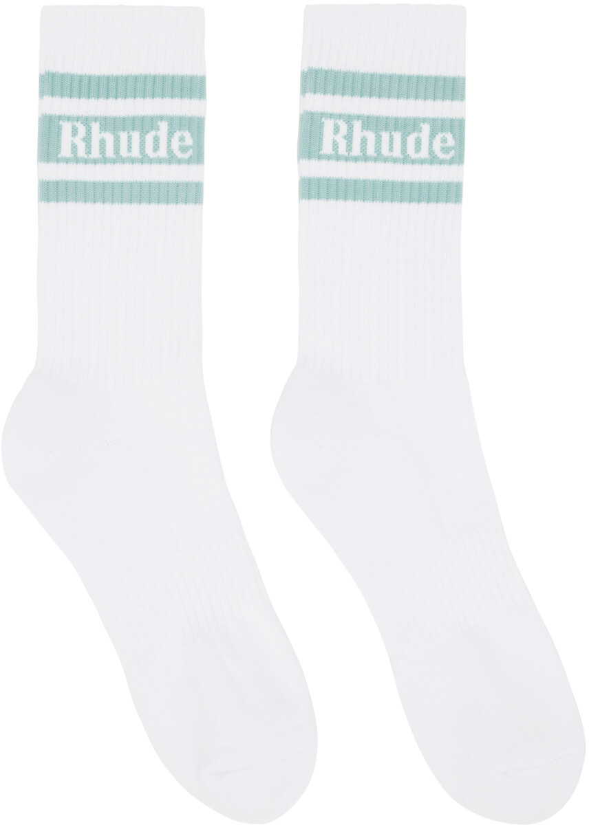 

Бело-зеленые носки в полоску Rhude