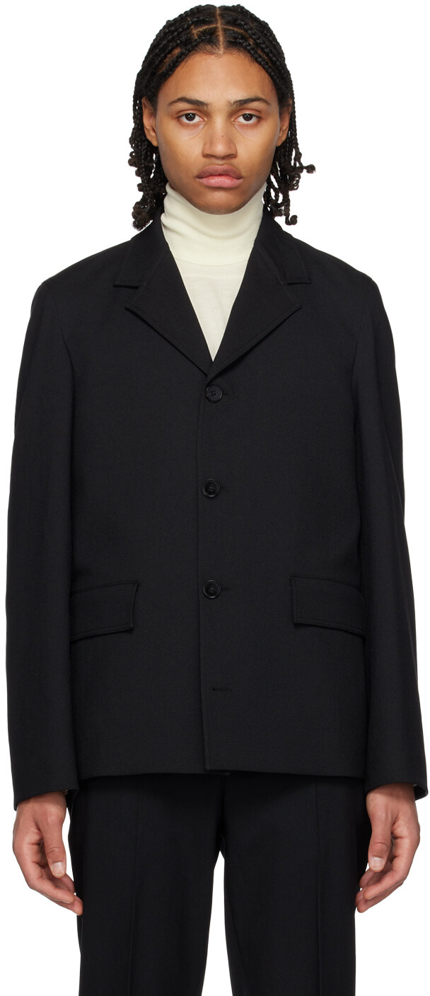 

Черный пиджак с заостренными лацканами Jil Sander