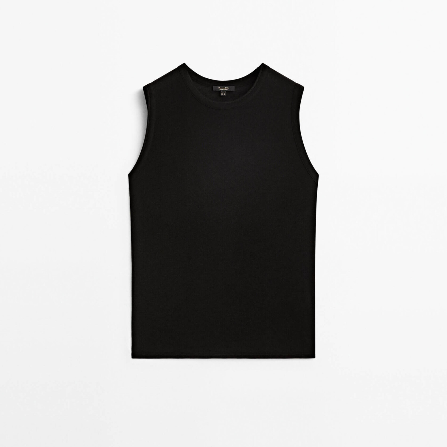 

Футболка Massimo Dutti Sleeveless In A Lyocell And Wool Blend, черный
