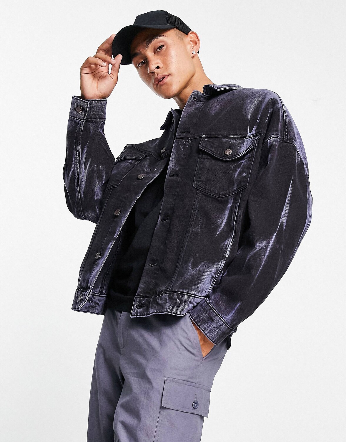 

Пурпурная джинсовая куртка оверсайз ASOS DESIGN