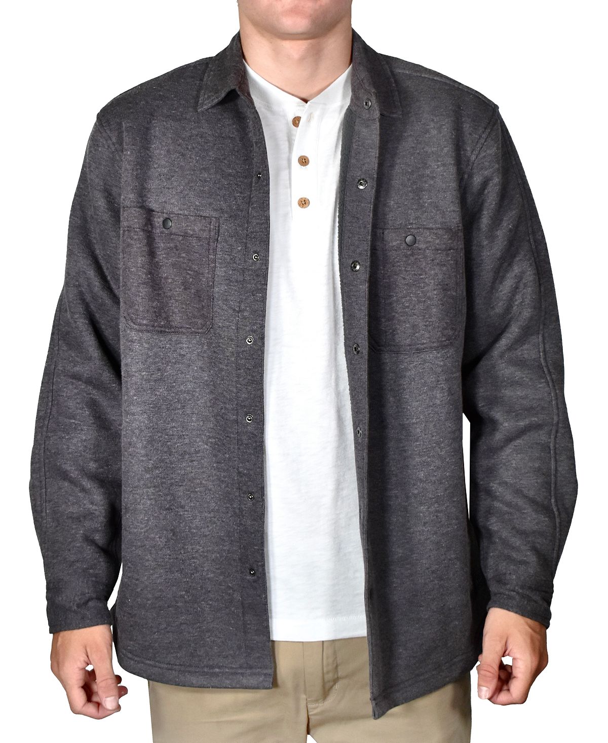цена Мужская куртка-рубашка в рубчик с воротником-стойкой на флисовой подкладке Vintage 1946, мульти