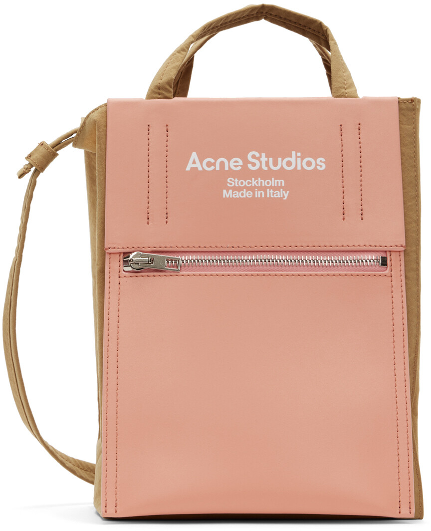 

Коричнево-розовая объемная сумка Papery Acne Studios