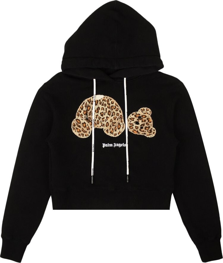 

Худи Palm Angels Leopard Bear Fitted Hoodie 'Black', черный