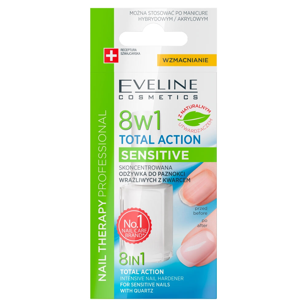 

Eveline Cosmetics Nail Therapy Professional 8in1 Sensitive Total Action укрепляющий кондиционер для ногтей 12мл