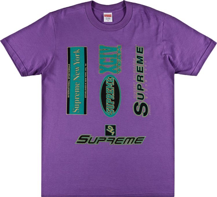цена Футболка Supreme Multi Logos Tee 'Purple', фиолетовый