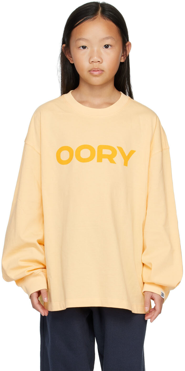

Детская желтая футболка с длинным рукавом с принтом OORYKIDS
