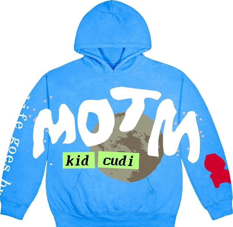 

Худи Cactus Plant Flea Market x Kid Cudi For MOTM III Life Goes By Hoodie 'Blue', синий