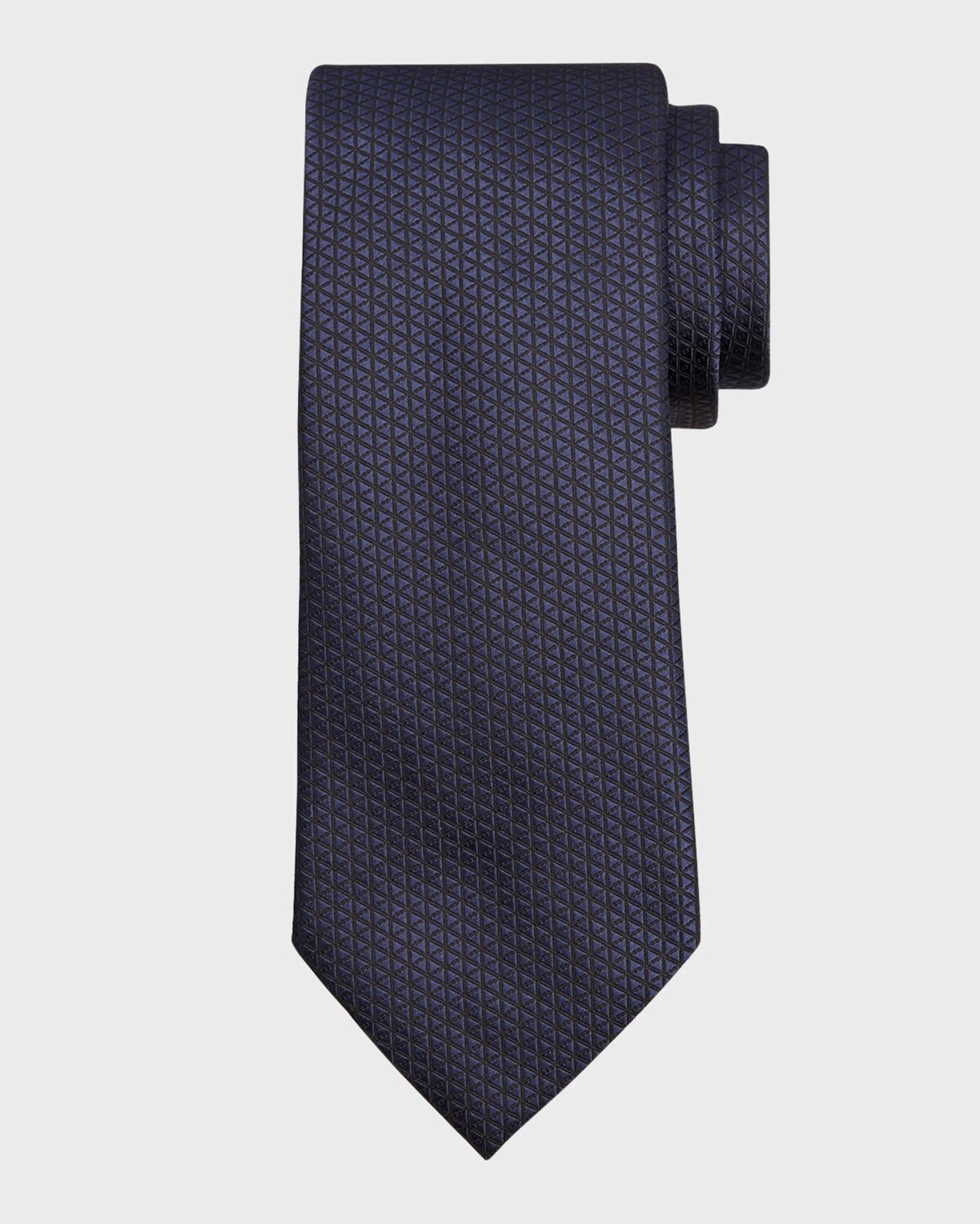 

Мужской шелковый галстук с геометрическим треугольником ZEGNA, цвет Navy Solid