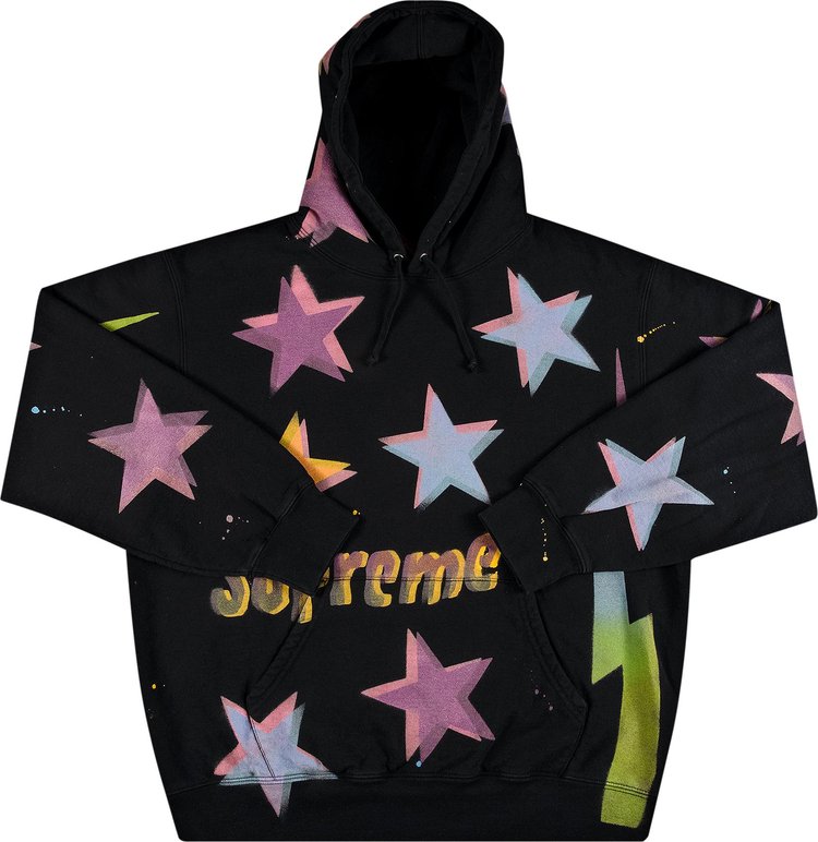 толстовка supreme gonz logo hooded sweatshirt black черный Толстовка Supreme Gonz Stars Hooded Sweatshirt 'Black', черный