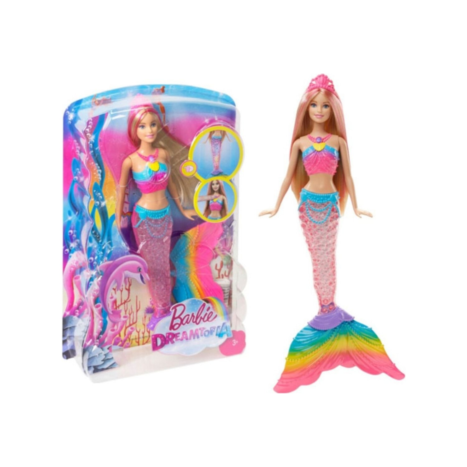 Кукла Barbie сверкающая радужная русалка