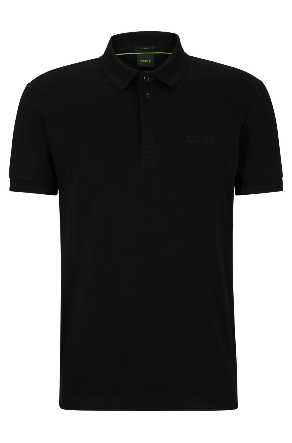 

Футболка поло Boss Interlock-cotton Slim-fit With Mesh Logo, черный