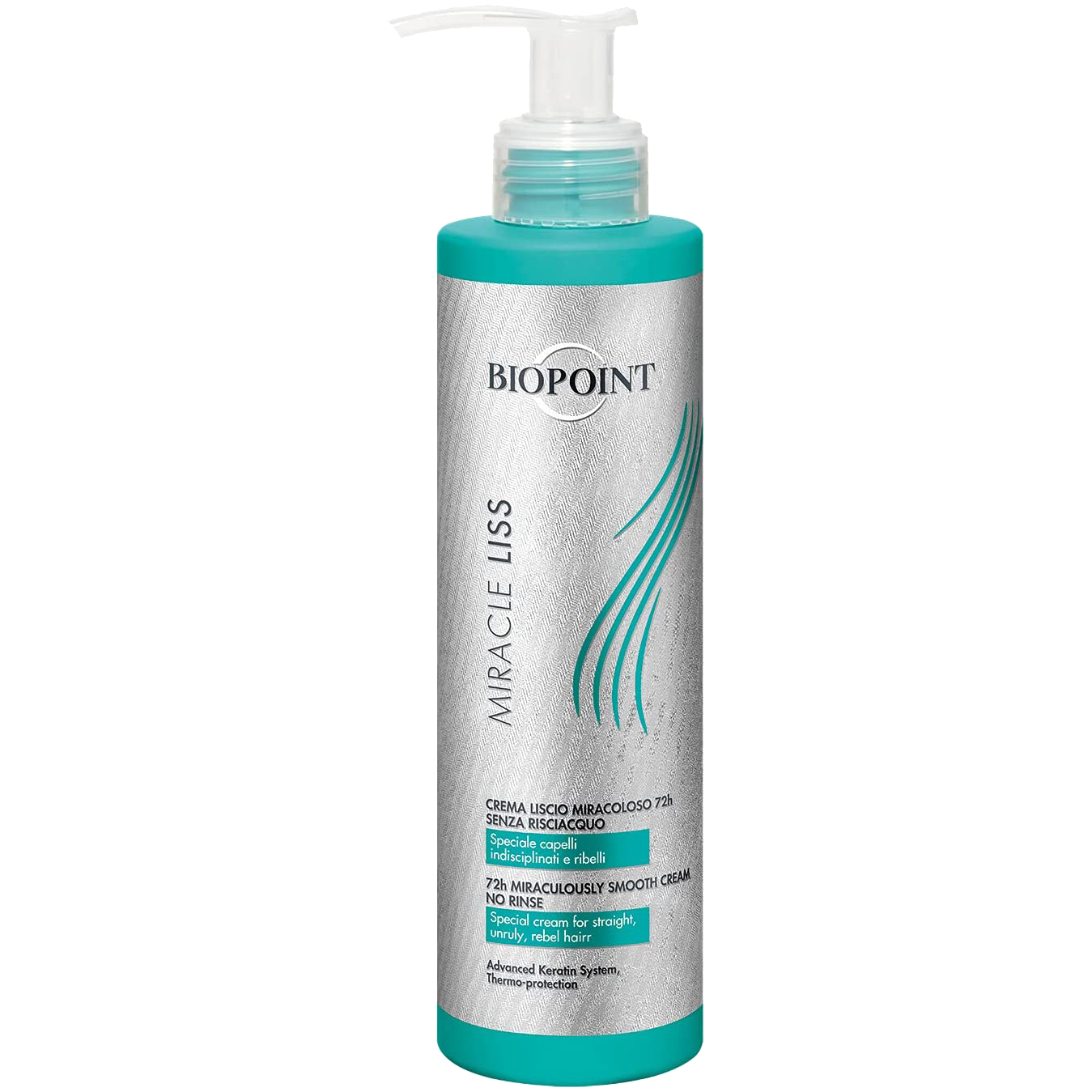 Biopoint Miracle Liss Разглаживающий термозащитный крем для волос, 200 мл