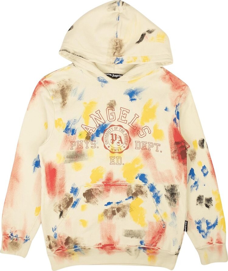 

Худи Palm Angels Painted College Hoodie 'Off White/Red', кремовый, Бежевый