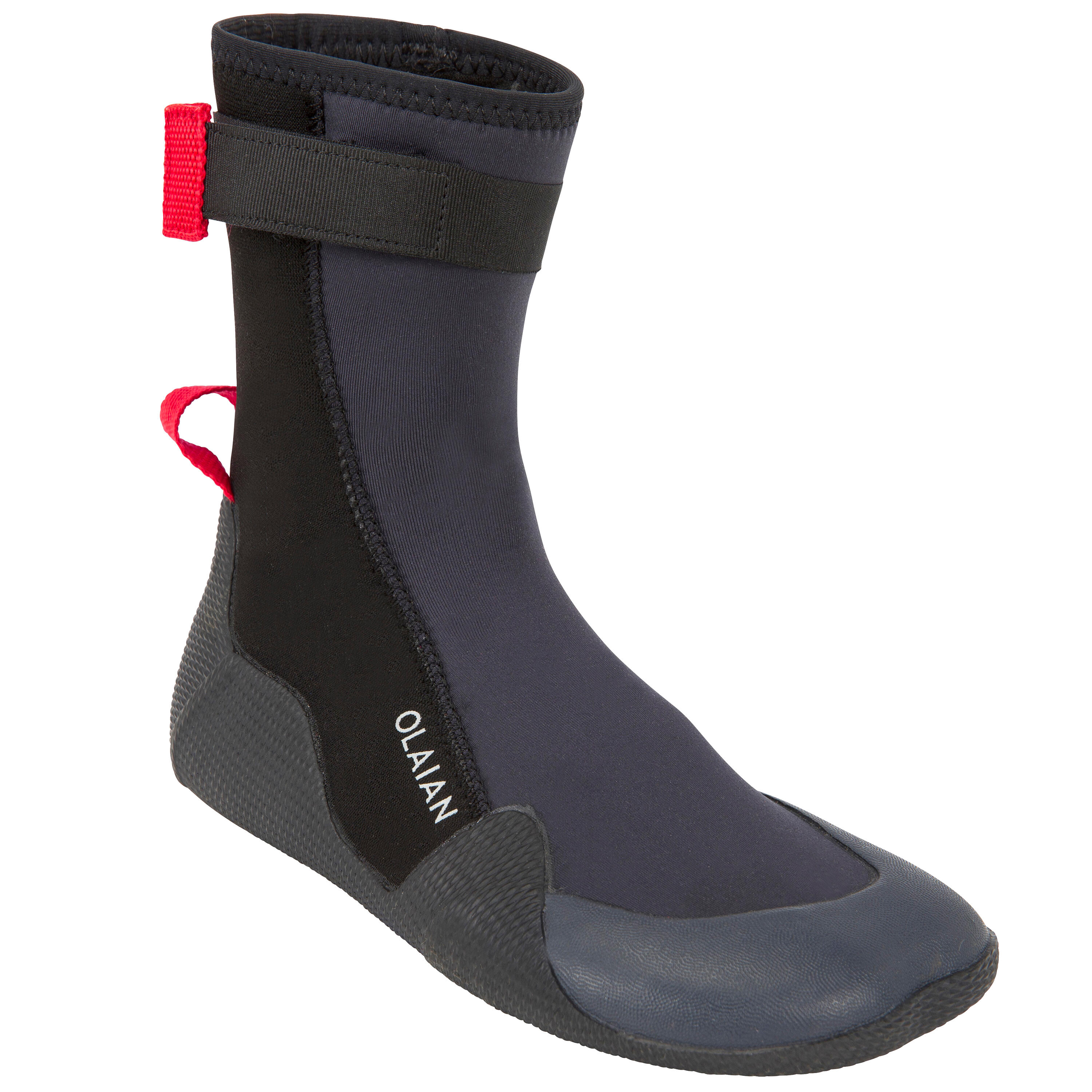 Неопреновые туфли 500 высота 3 мм детские черные/красные OLAIAN, черный/серый антрацит/красный