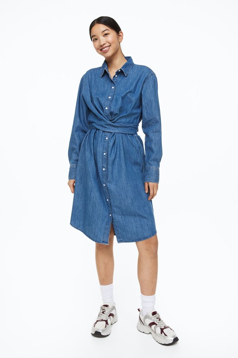 

Джинсовое платье для кормления MAMA H&M, синий деним