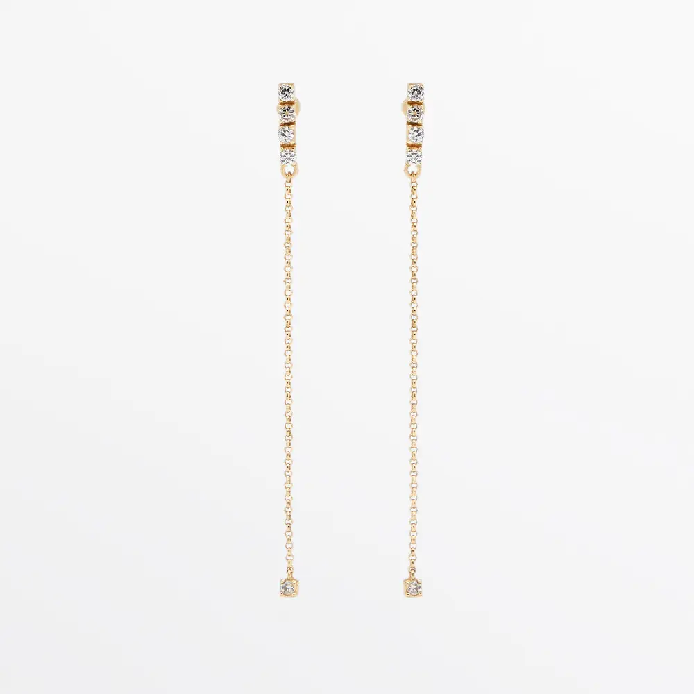 

Серьги Massimo Dutti Rhinestone-encrusted Dangle, золотистый