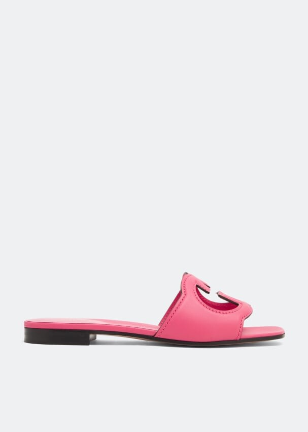 

Сандалии GUCCI Interlocking G cut-out slide sandals, розовый